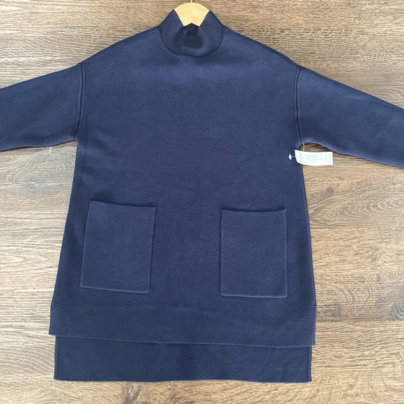 Chico’s Milano-Stitch Mock-Neck Pullover Sweater classic navy. (0) - Picture 5 of 12